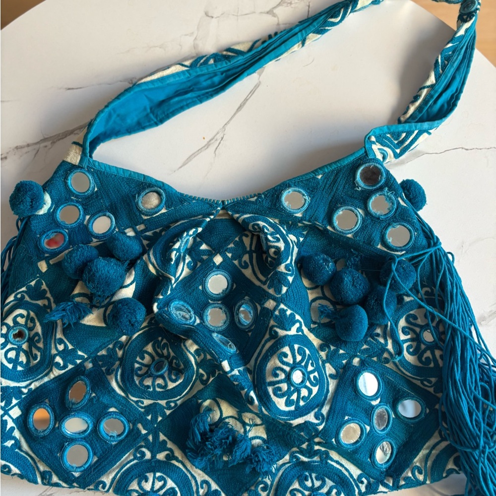 Misa Los Angeles  Blue Patterned Women's Tote Bag